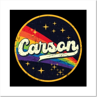 Carson // Rainbow In Space Vintage Grunge-Style Posters and Art